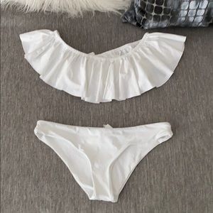 NWT LSpace white bikini - large bottom- m top